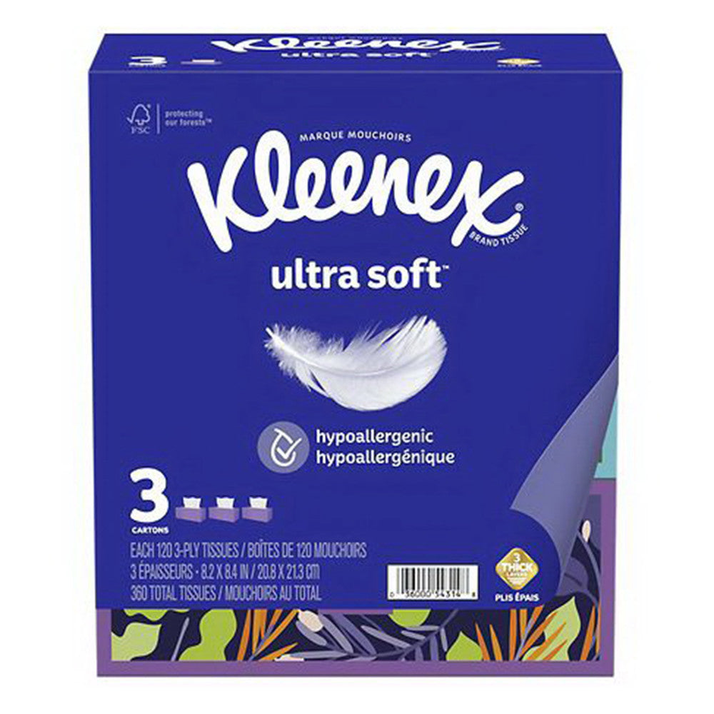 Kleenex Ultra Soft Facial Tissues Hypoallergenic, 360 Ea