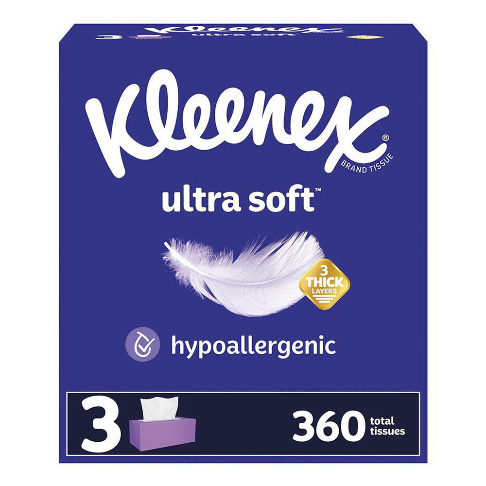 Kleenex Ultra Soft Facial Tissues Hypoallergenic, 360 Ea