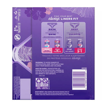 Always Anti Bunch Xtra Protection Daily Liners Long, 108 Ea
