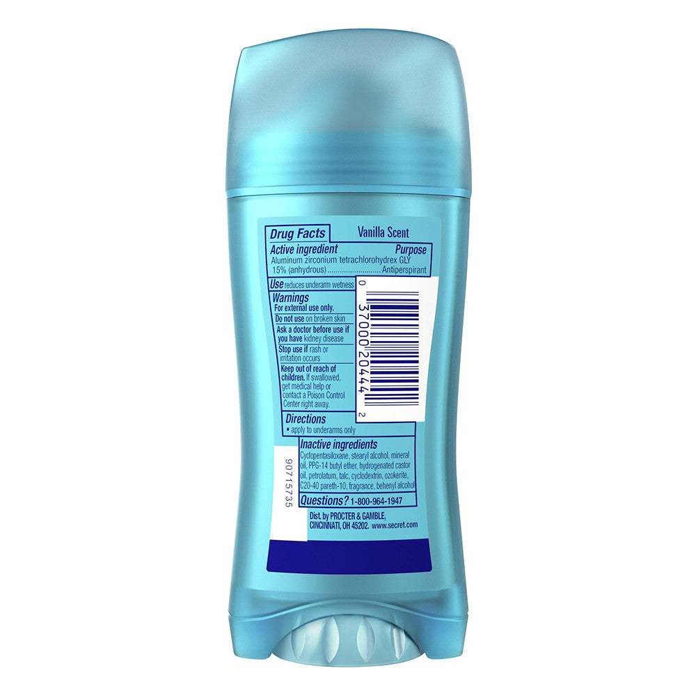 Secret Invisible Solid Antiperspirant Deodorant, Vanilla Scent, 2.6 Oz