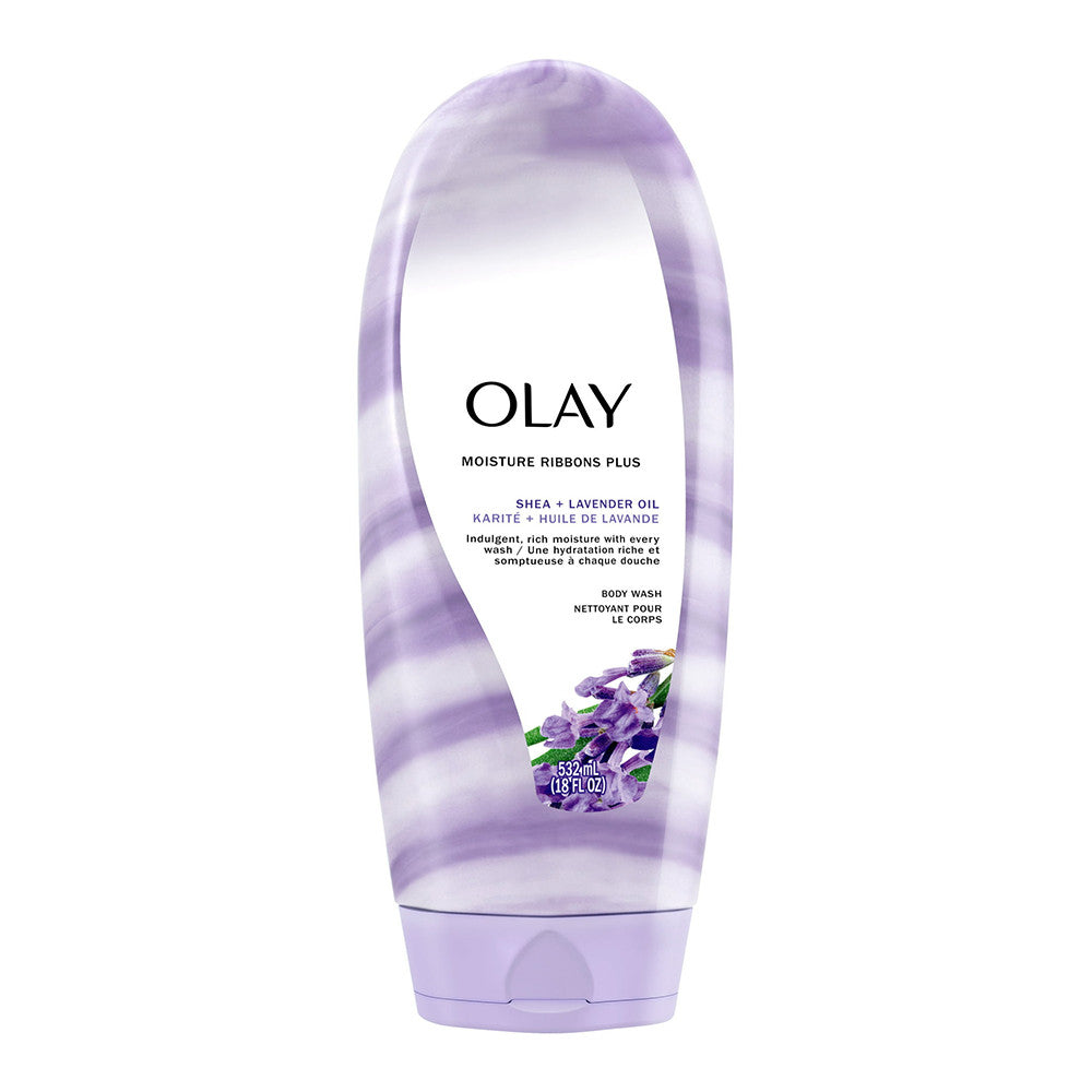 Olay Moisture Ribbons Plus Shea + Lavender Oil Body Wash, 18 Oz