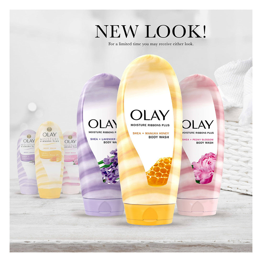 Olay Moisture Ribbons Plus Shea + Lavender Oil Body Wash, 18 Oz