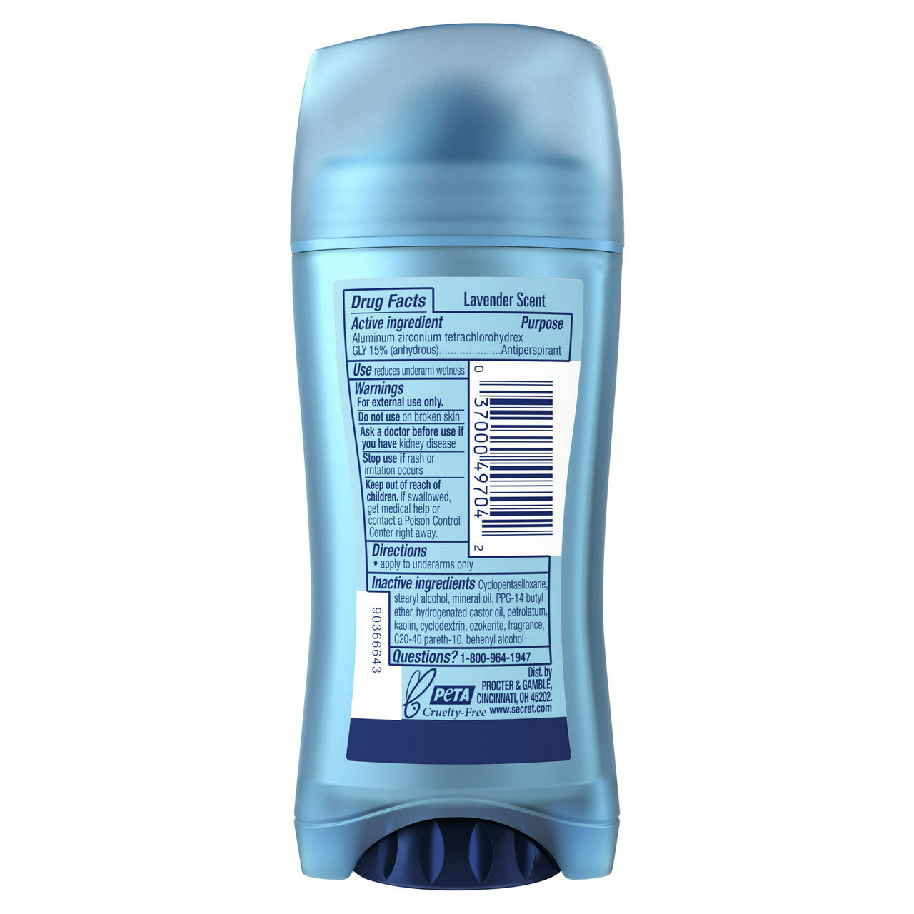 Secret Scent Invisible Solid Deodorant, Luxe Lavendor, 2.6 Oz