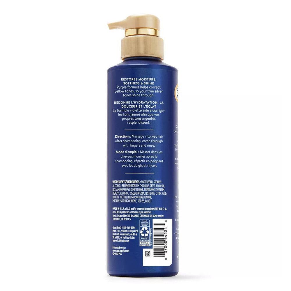 Hair Biology Silver Conditioner With Biotin For Grey or Color, 12.8 Oz