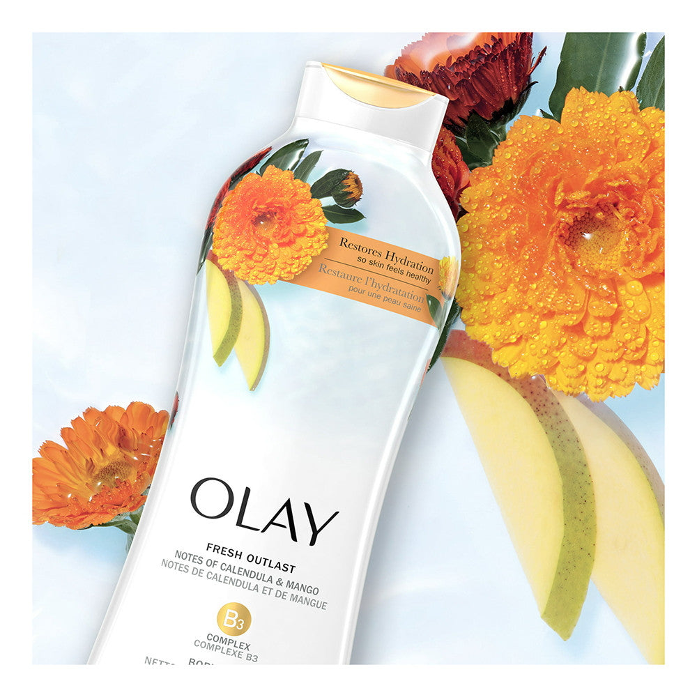 Olay Fresh Outlast Notes of Calendula & Mango Nectar Body Wash, 22 Oz