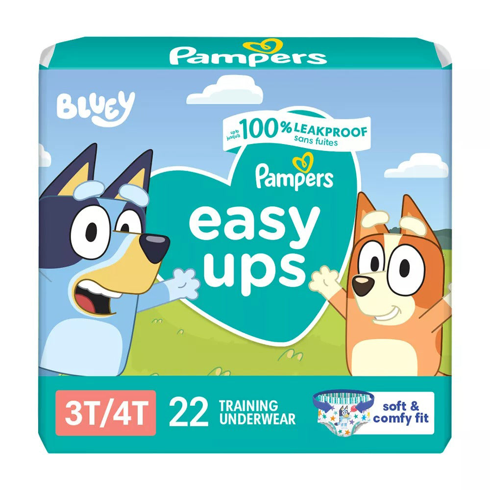 Pampers Training Pants Easy Ups Bluey Boys and Girls Size 3T to 4T 22Ea