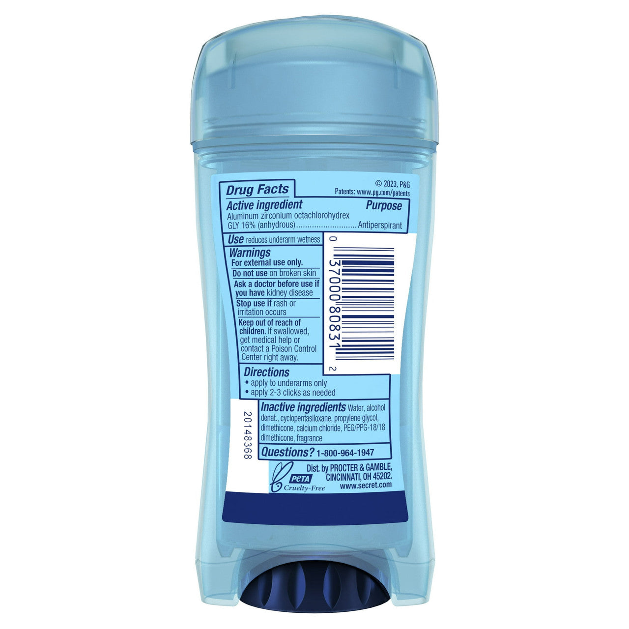 Secret Outlast Antiperspirant And Deodorant Clear Gel, Unscented, 2.6 Oz