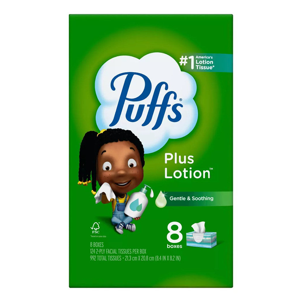 Puffs Plus Lotion Facial Tissue, 8/124 Ea