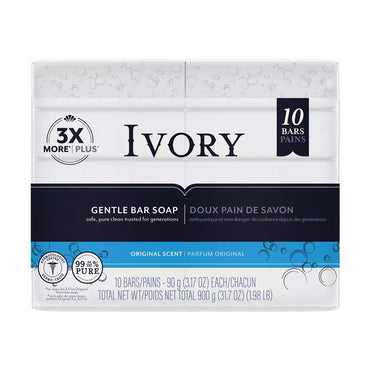 Ivory Bath Bar Soap, Simple Ivory 4 Oz, 10 Ea