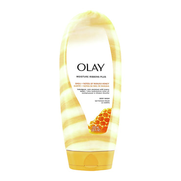 Olay Moisture Ribbons Plus Shea and Manuka Honey Body Wash, 18 Oz