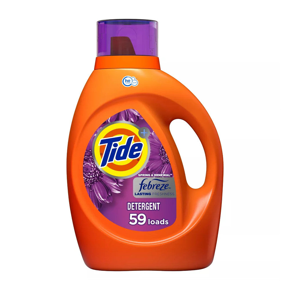 Tide Plus Febreze Liquid Laundry Detergent, Spring Renewal, 59 Loads, 92 Oz