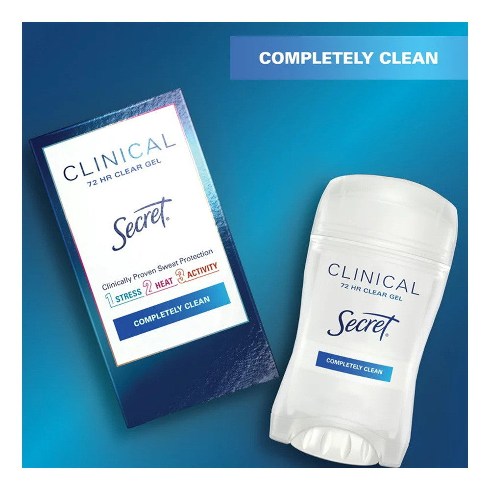 Secret Clinical Strength Completely Clean Antiperspirant And Deodorant Clear Gel, 1.6 Oz
