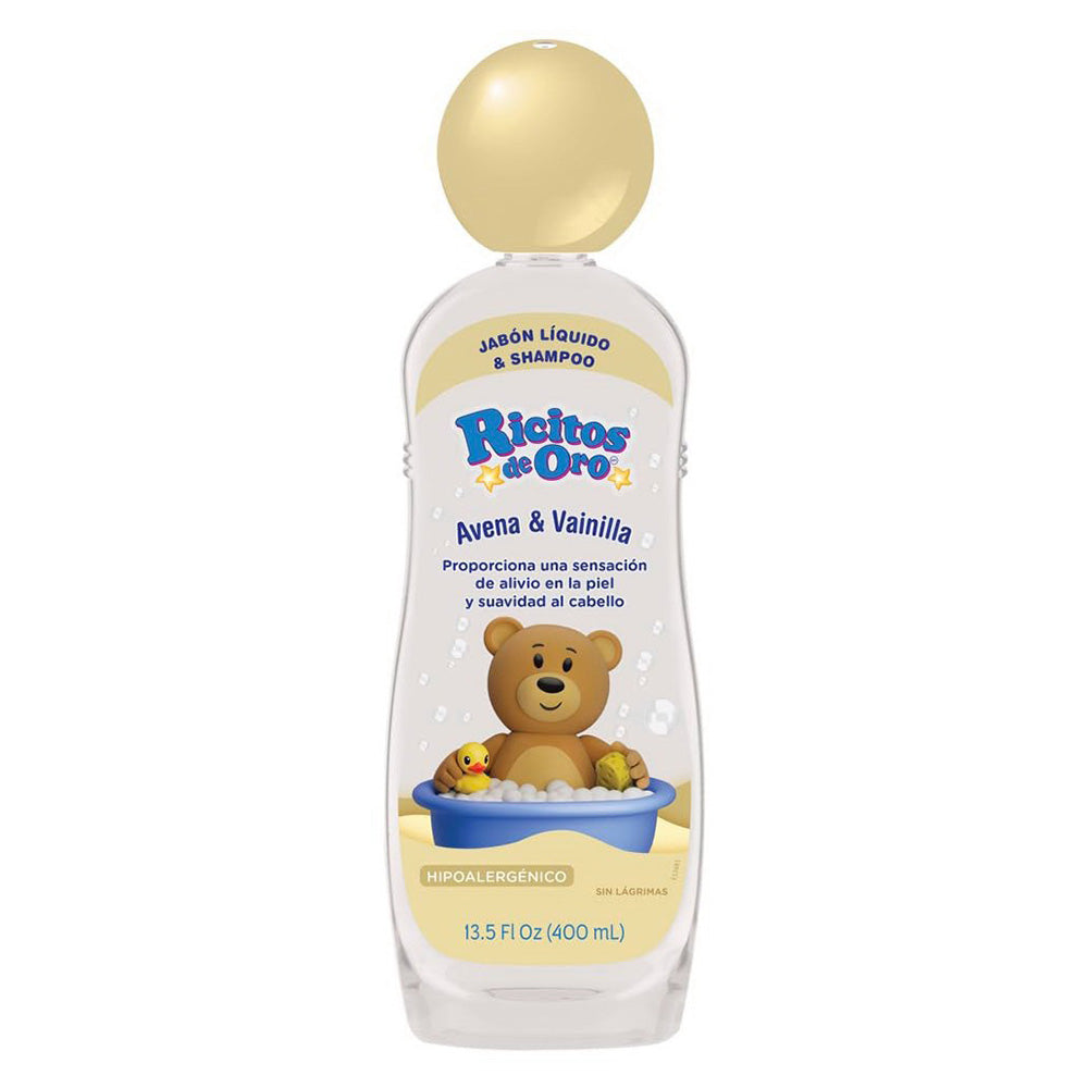 Ricitos De Oro Baby Body Wash and Shampoo with Oat and Vanilla 13.5Oz (400ml)
