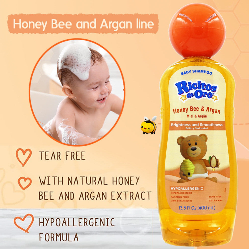 Ricitos De Oro Baby Shampoo Honey Bee and Argan, 13.5 Oz