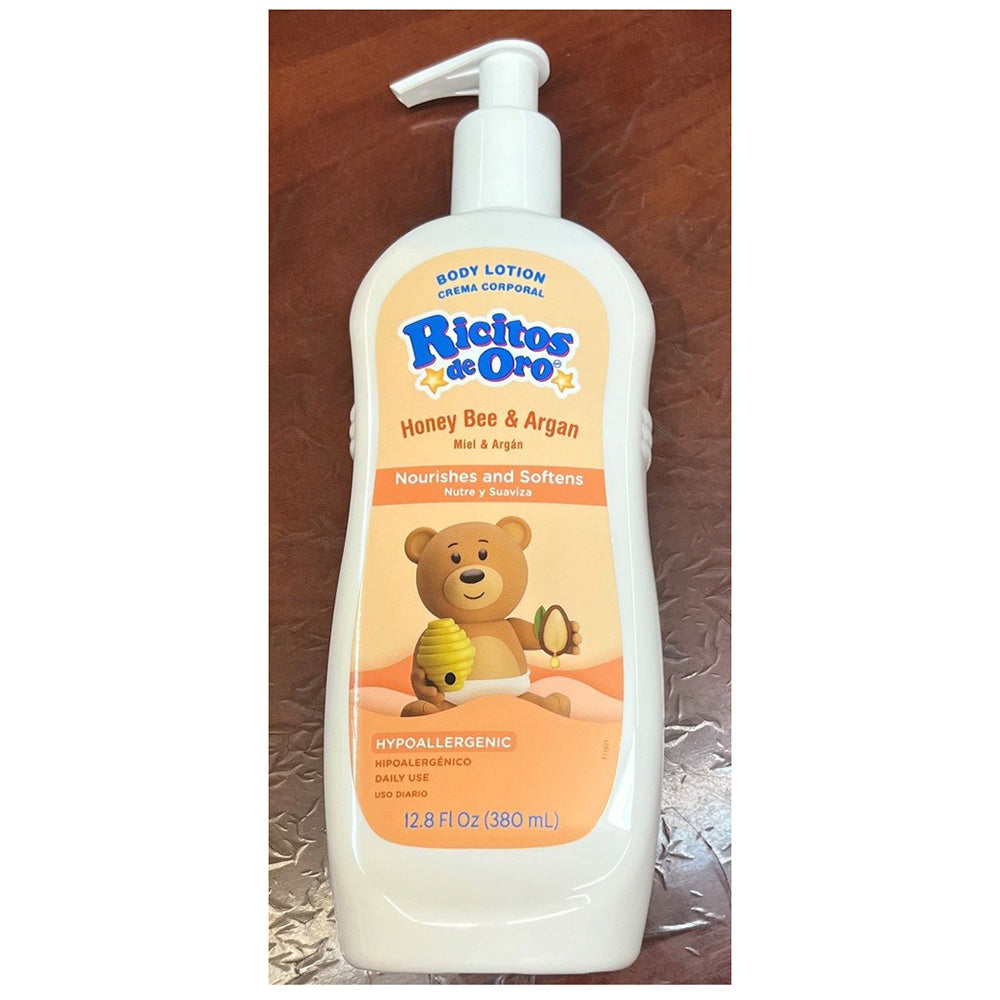Ricitos De Oro Baby Body Lotion Honey Bee and Argan for Daily Use 12.5Oz (380ml)