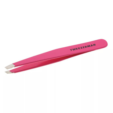 Tweezerman Stainless Steel Slant Tweezer, Pretty Pink, 1 Ea