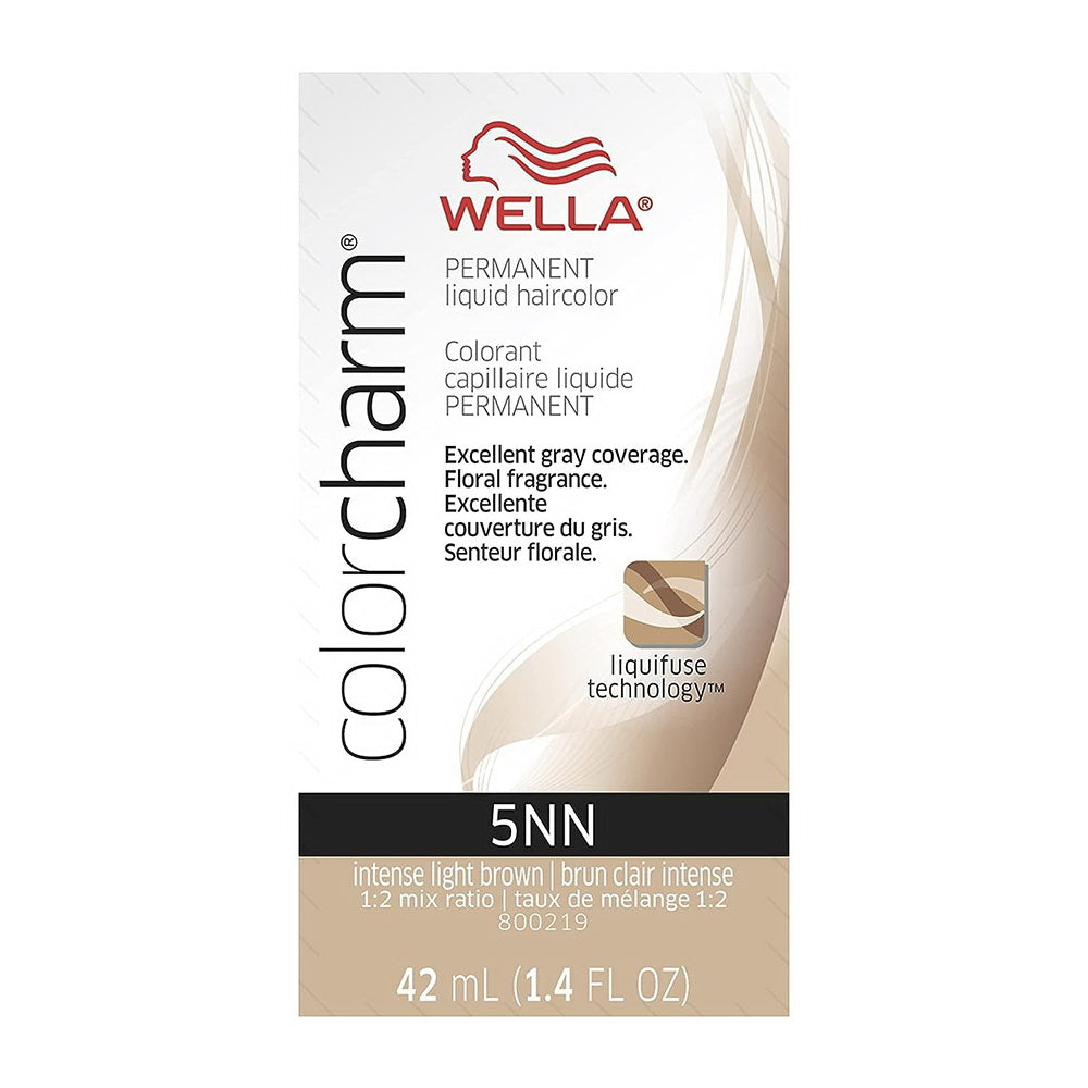 Wella Color Charm Permanent Liquid Hair Color, 5NN Intense Light Brown Shade, 1.4 Oz