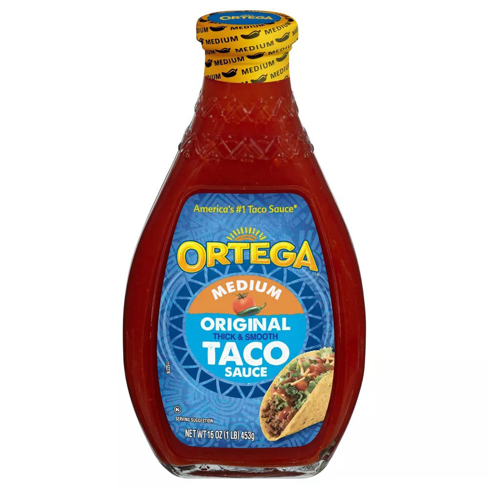 Ortega Original Thick and Smooth Medium Size Taco Sauce 16Oz (453g)