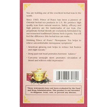 Prince of Peace Herbal All Natural Menopause Tea Sachets, 18 Ea