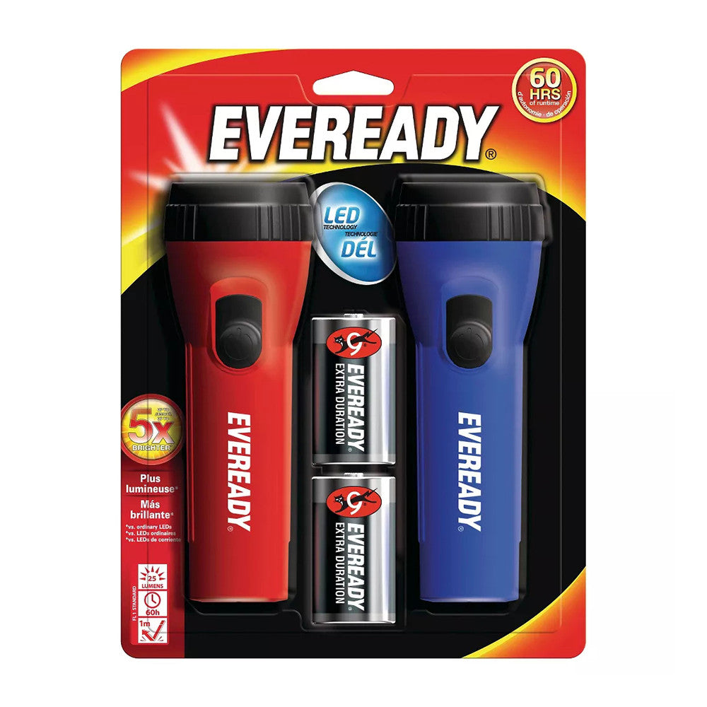Eveready LED Flashlight, 2 Ea