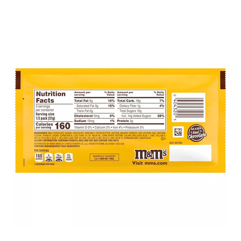 M And Ms Peanut Chocolate Candy, 3.27 Oz