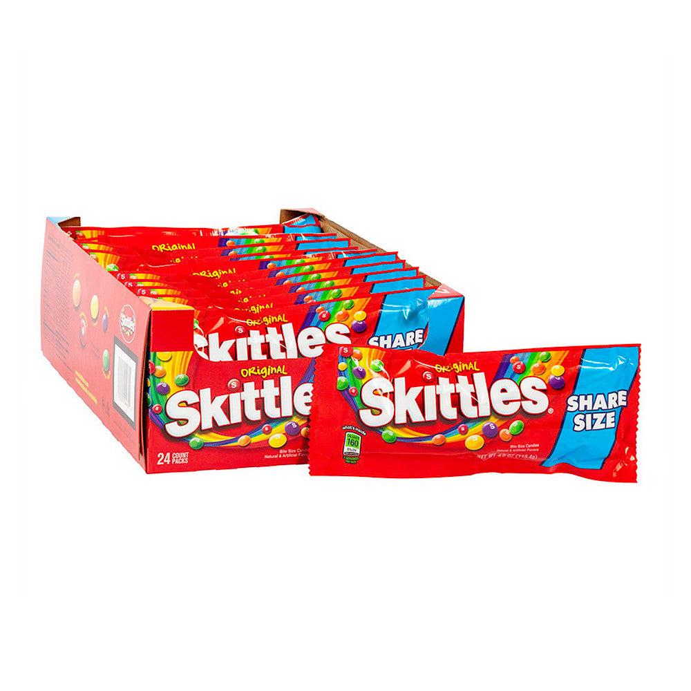 Skittles original Share Size Candy, 24 Each, (Pack of 6)