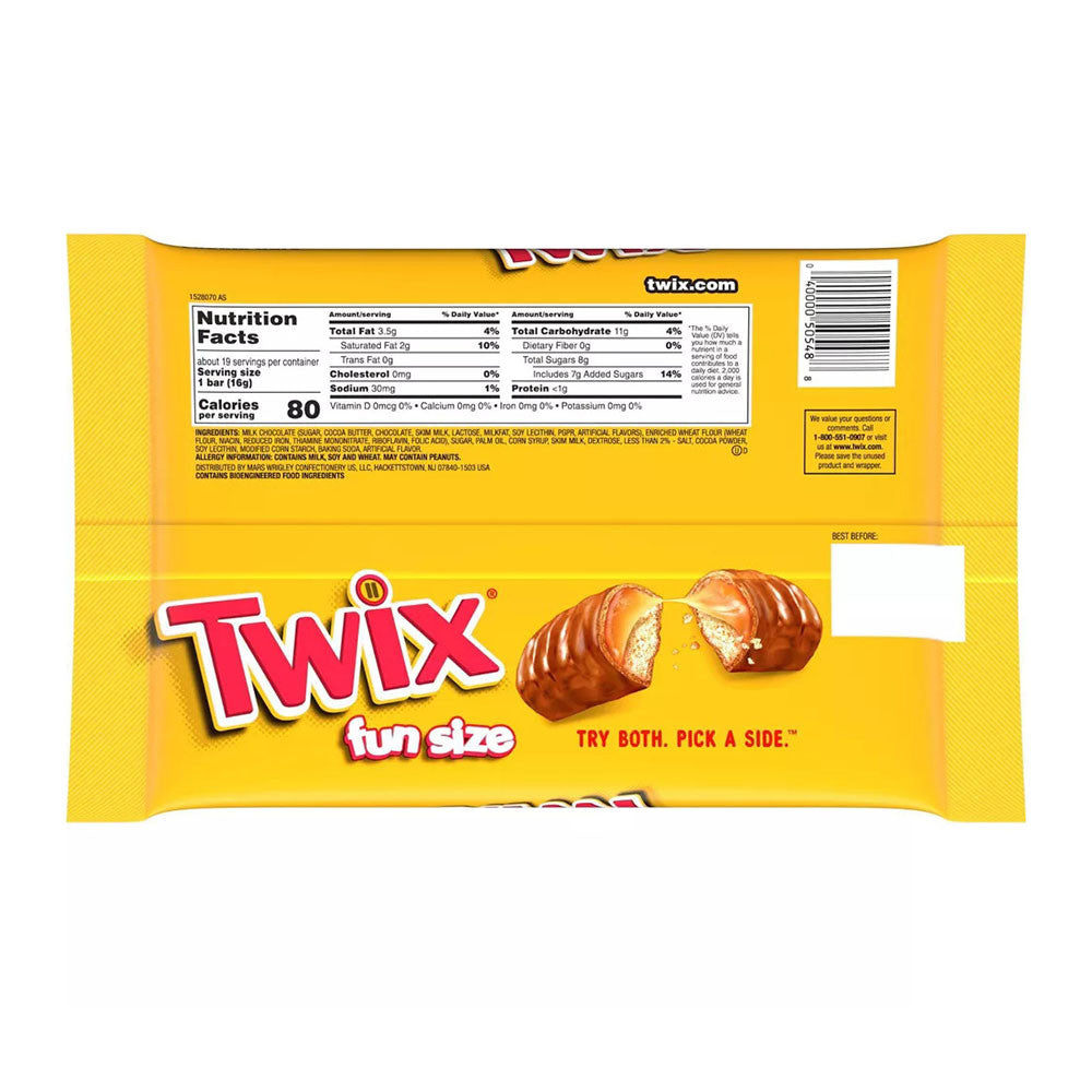 Twix Fun Size Caramel Chocolate Cookie Bars, 10.83 Oz