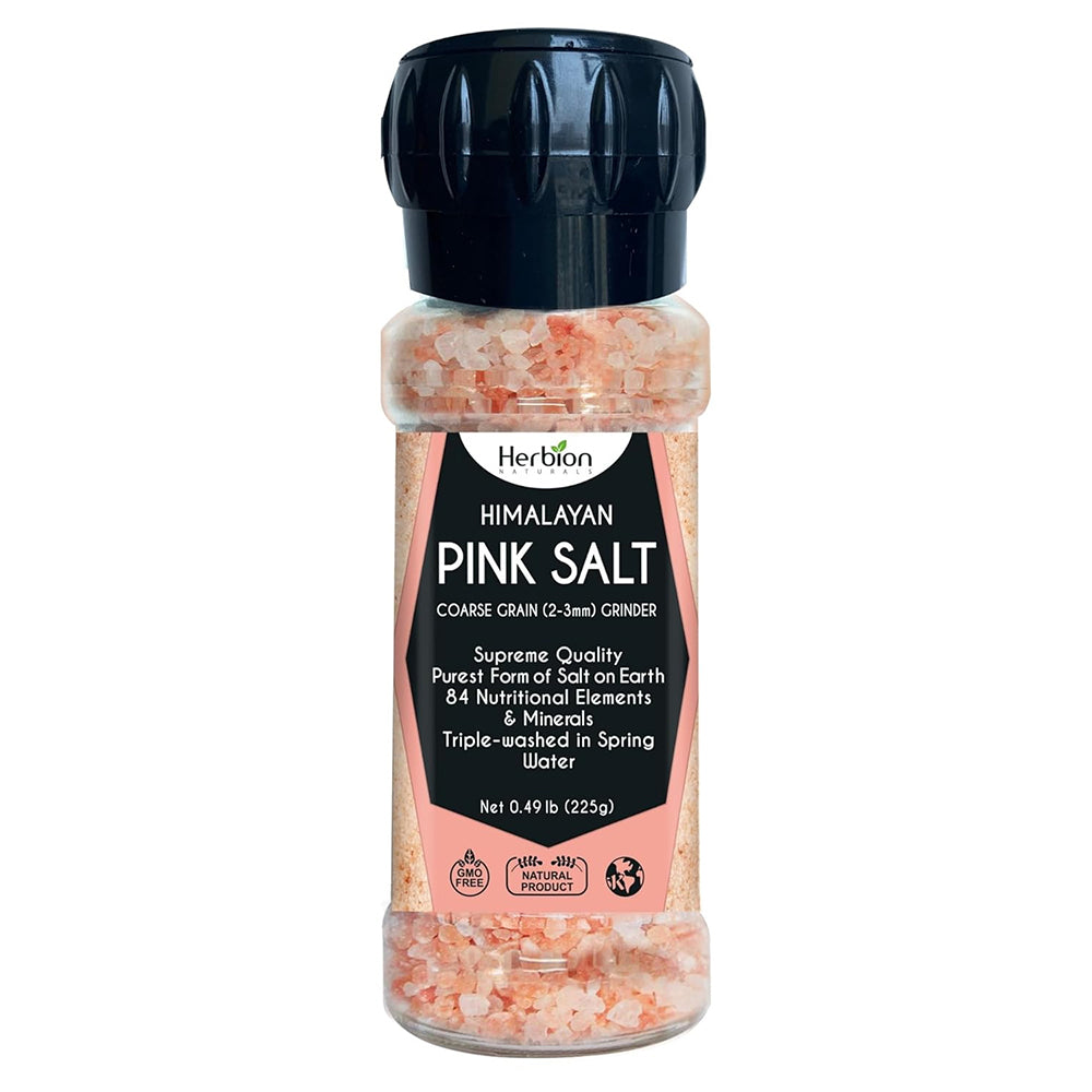 Herbion Naturals Himalayan Pink Salt Grinder Nutritional Elements and Minerals 7.9Oz
