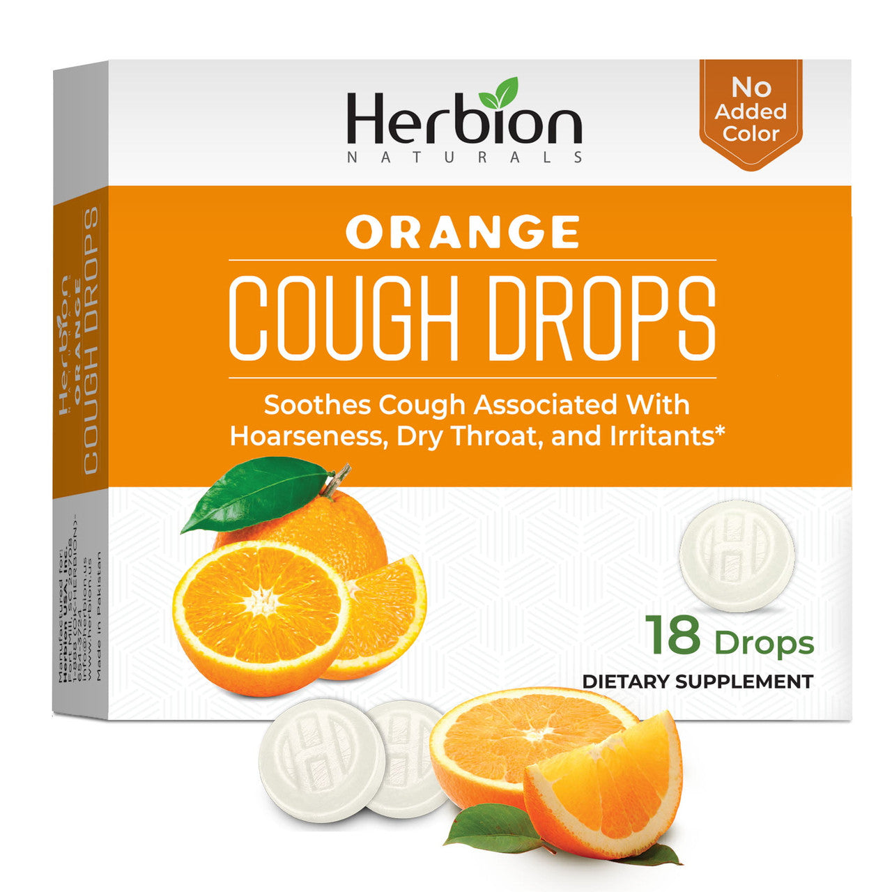 Herbion Naturals Cough Drops, Orange - 18 Drops