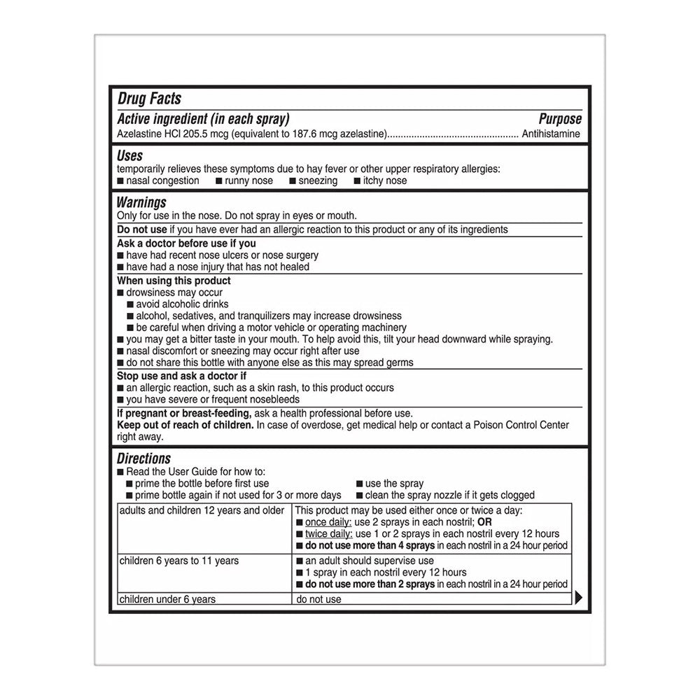 Childrens Astepro Azelastine Hydrochloride Allergy Steroid Free Antihistamine Nasal Spray 120 Ea, 23 Ml