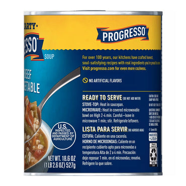 Progresso Rich and Hearty, Savory Beef Barley Vegetable Soup, 18.6 Oz