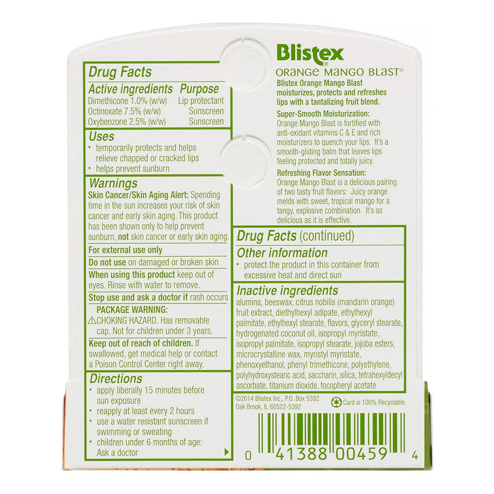 Blistex Lip Protectant SPF 15 Orange Mango Blast,0.15 Oz