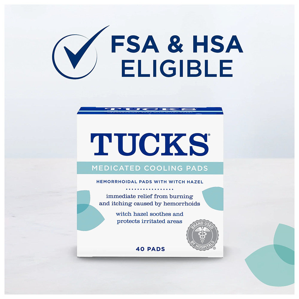 Tucks Medicated Cooling Pads For Hemorrhoid Relief, 40 Ea