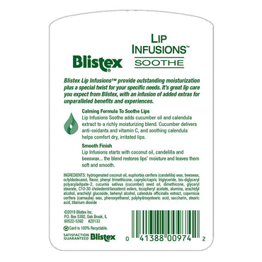 Blistex Lip Infusions Soothe Lip Moisturizer, 0.13 Oz