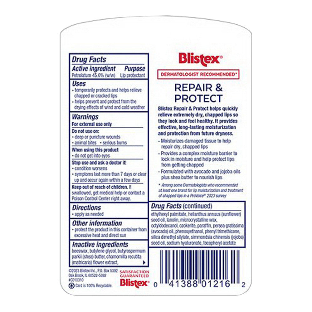 Blistex Repair and Protect Lip Protectant, 0.13 Oz