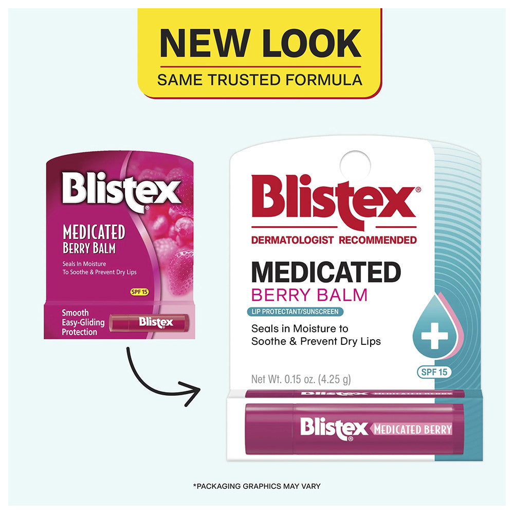 Blistex Medicated Berry Lip Balm Spf 15, 1 Ea, 0.15 Oz