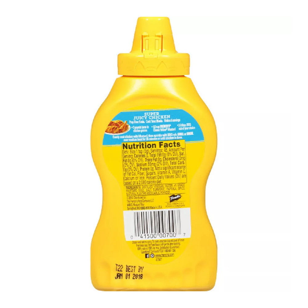 Frenchs Classic Yellow Mustard Squeeze Bottle, 8 Oz
