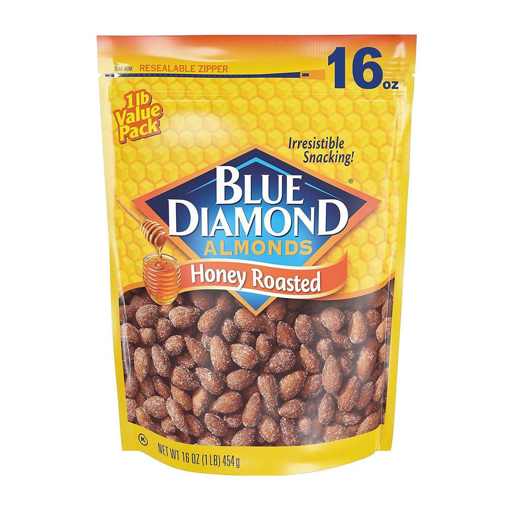 Blue Diamond Almonds Honey Roasted Snack, 16 Oz