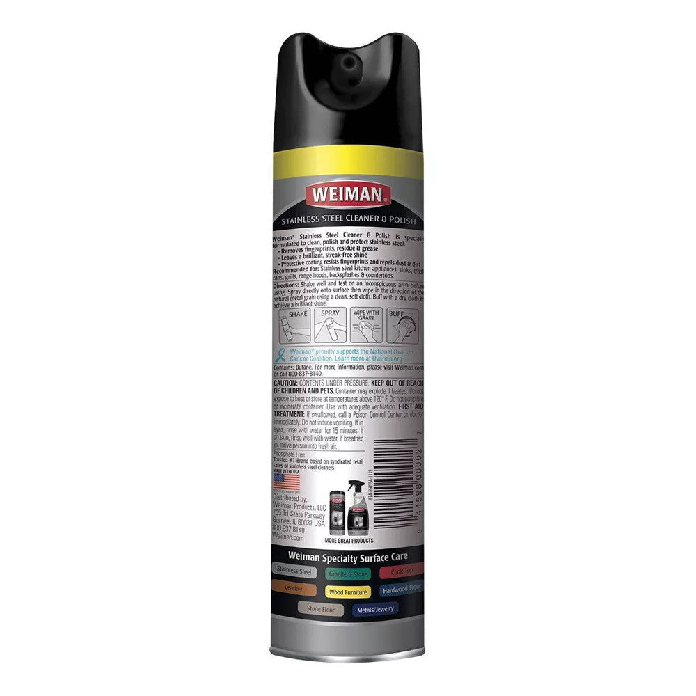 Weiman Stainless Steel Cleaner and Polish, 12 Oz