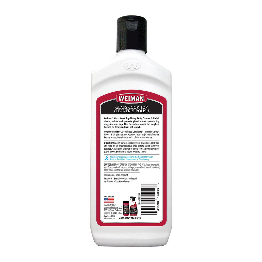 Weiman Glass Cook Top Heavy Duty Cleaner and Polish, 10 Oz