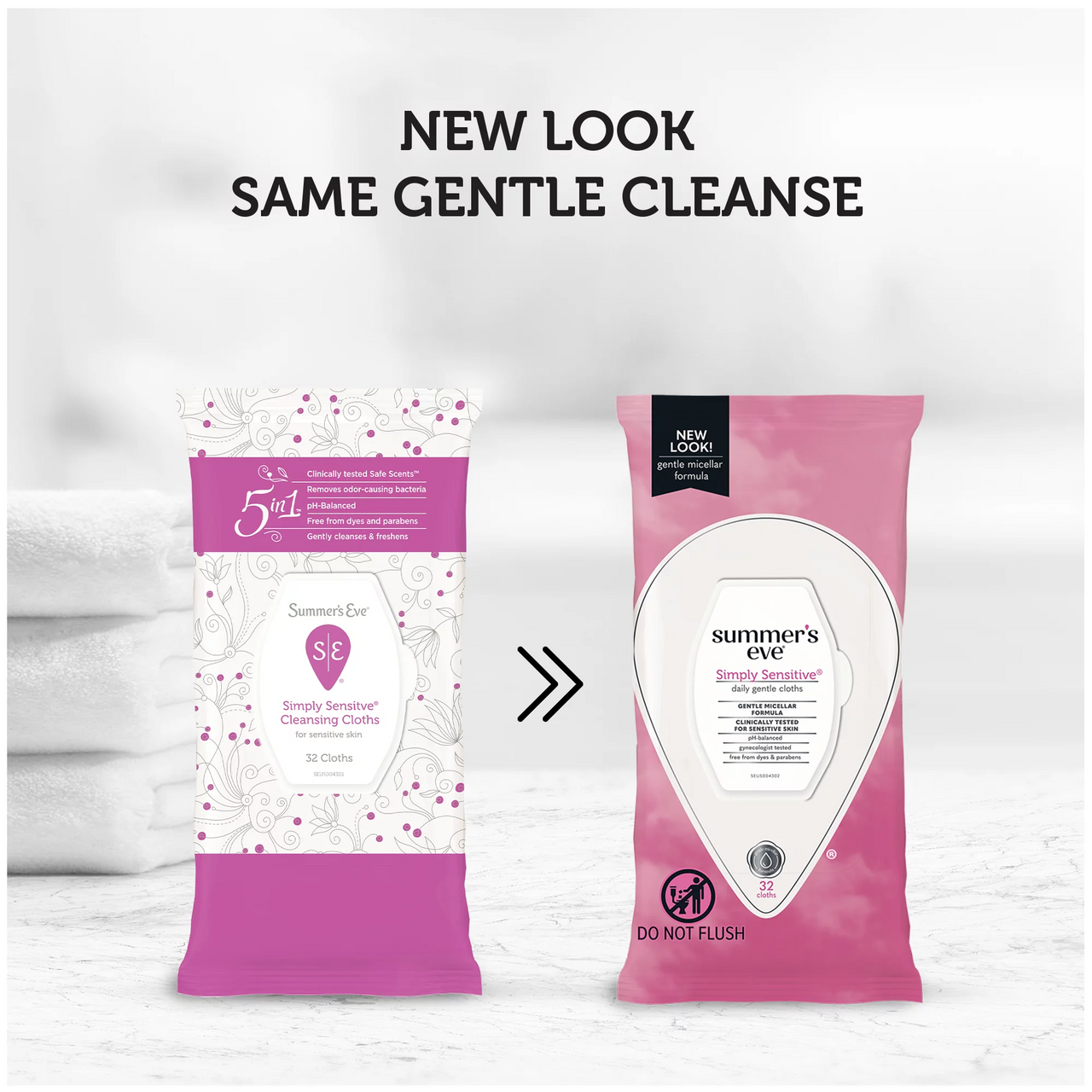 Summers Eve Simply Sensitive Daily Feminine Gentle Cloth, 32 Ea