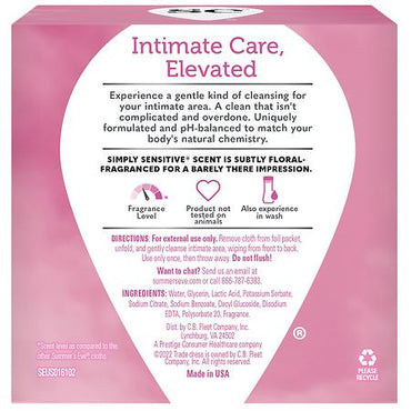 Summers Eve Feminine Cleansing Cloths, Simply Sensitive Skin - 16 Ea