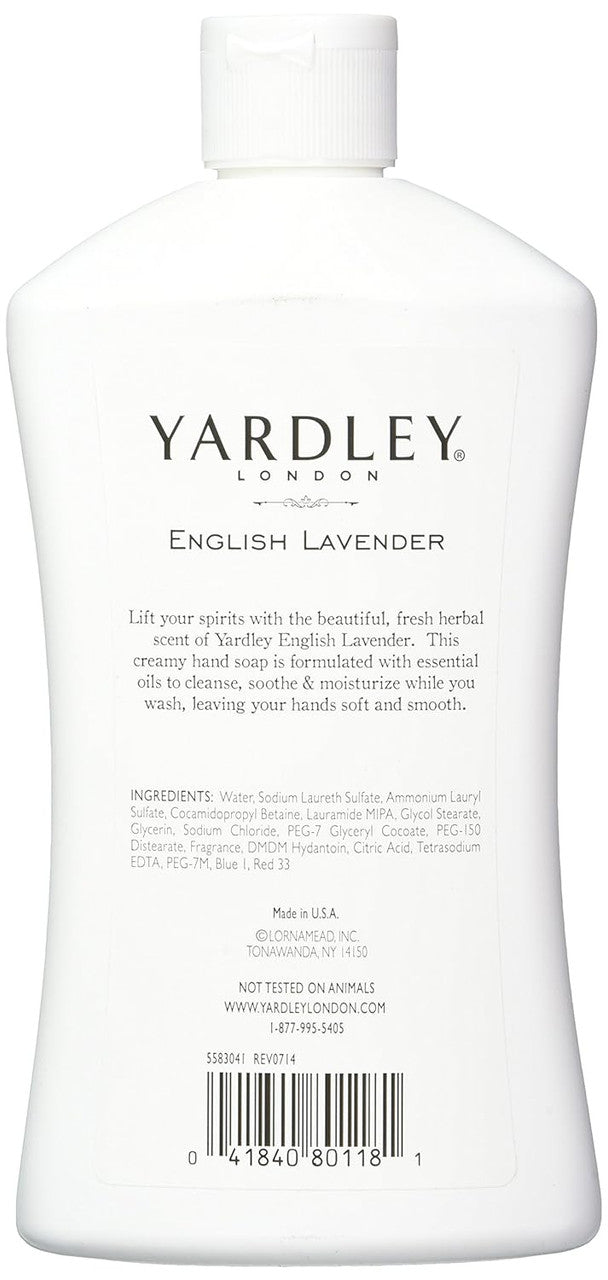 Yardley London Luxurious Liquid Hand Soap, Flowering English Lavender, 16 Oz