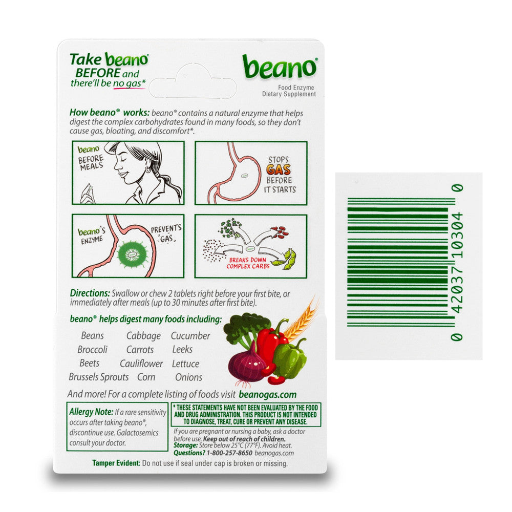 Beano Food Enzyme Dietary Supplement Tablets - 30 Each