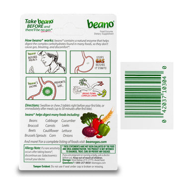 Beano Food Enzyme Dietary Supplement Tablets - 30 Each