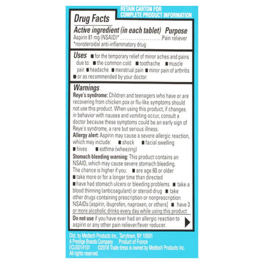 Ecotrin Adult Low Dose Safety Coated Aspirin 81Mg Tablets - 150 Ea