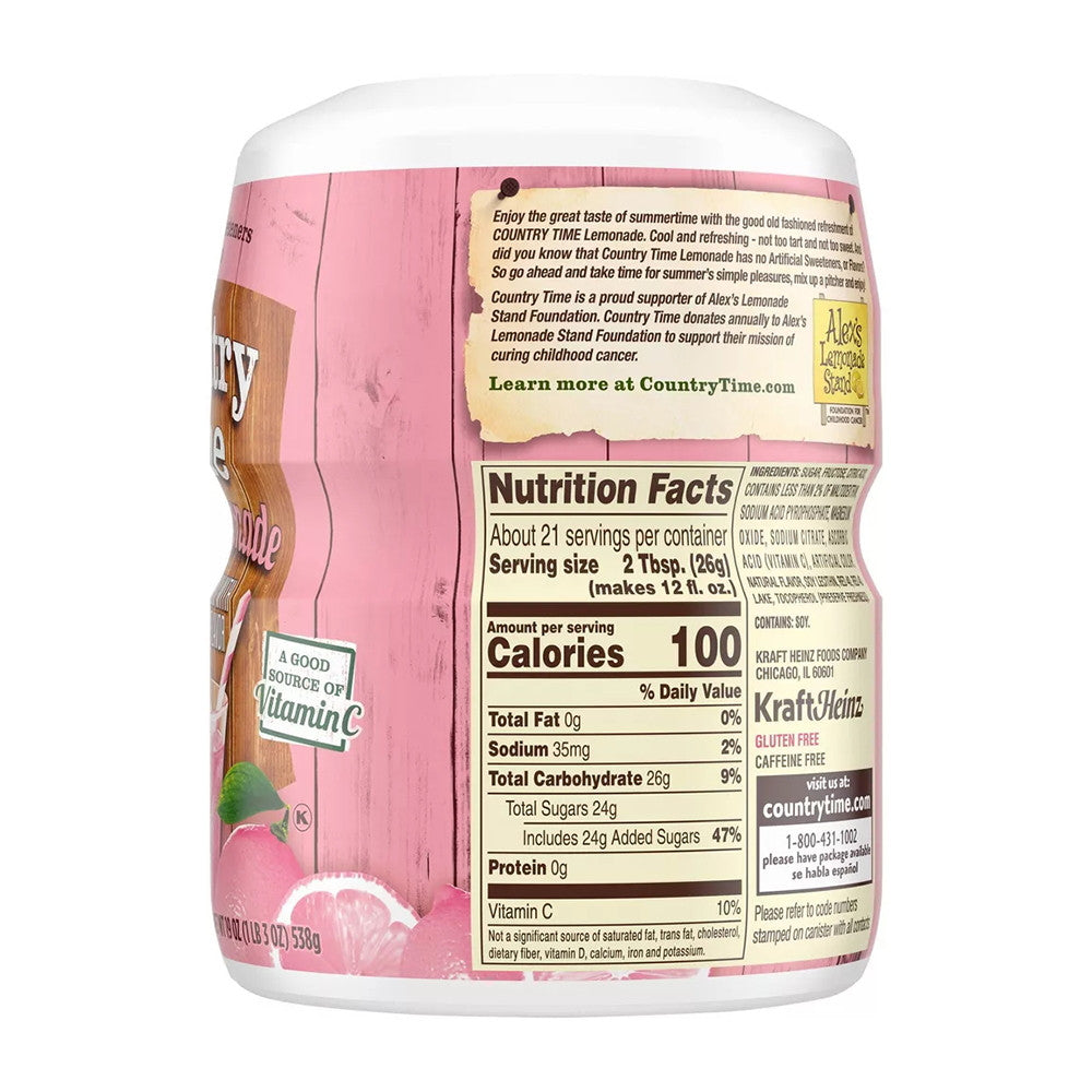 Country Time Pink Lemonade Naturally Flavored Powdered Drink Mix, 19 Oz