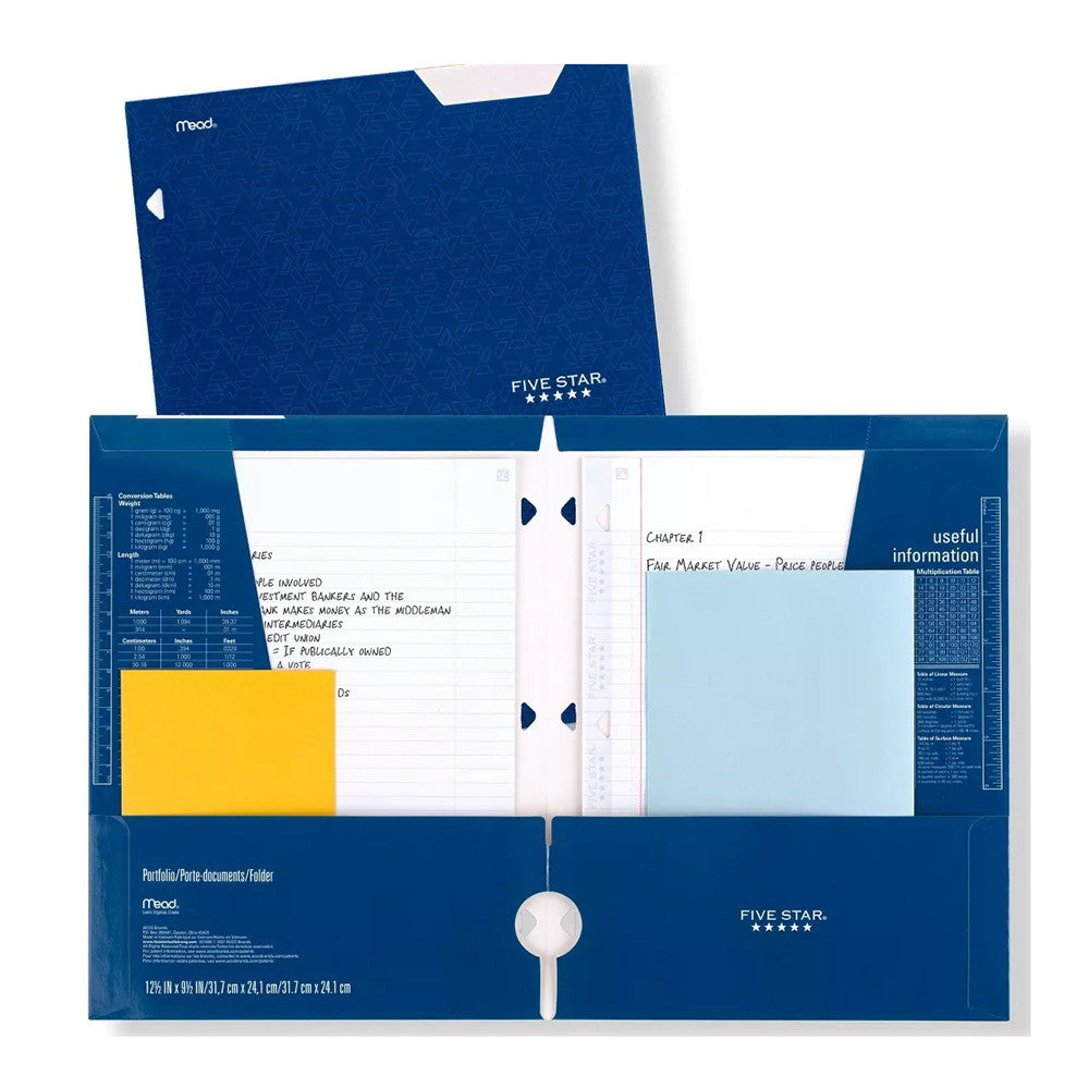 Mead Five Star 4 Pocket Paper Folder, Assorted Colors, 1 Ea