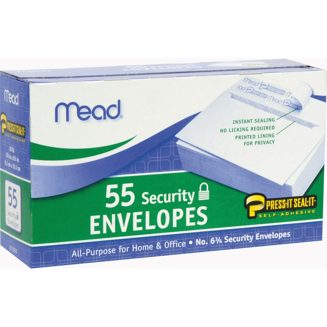Mead Press-It Seal-It Security Envelopes, 55 Count