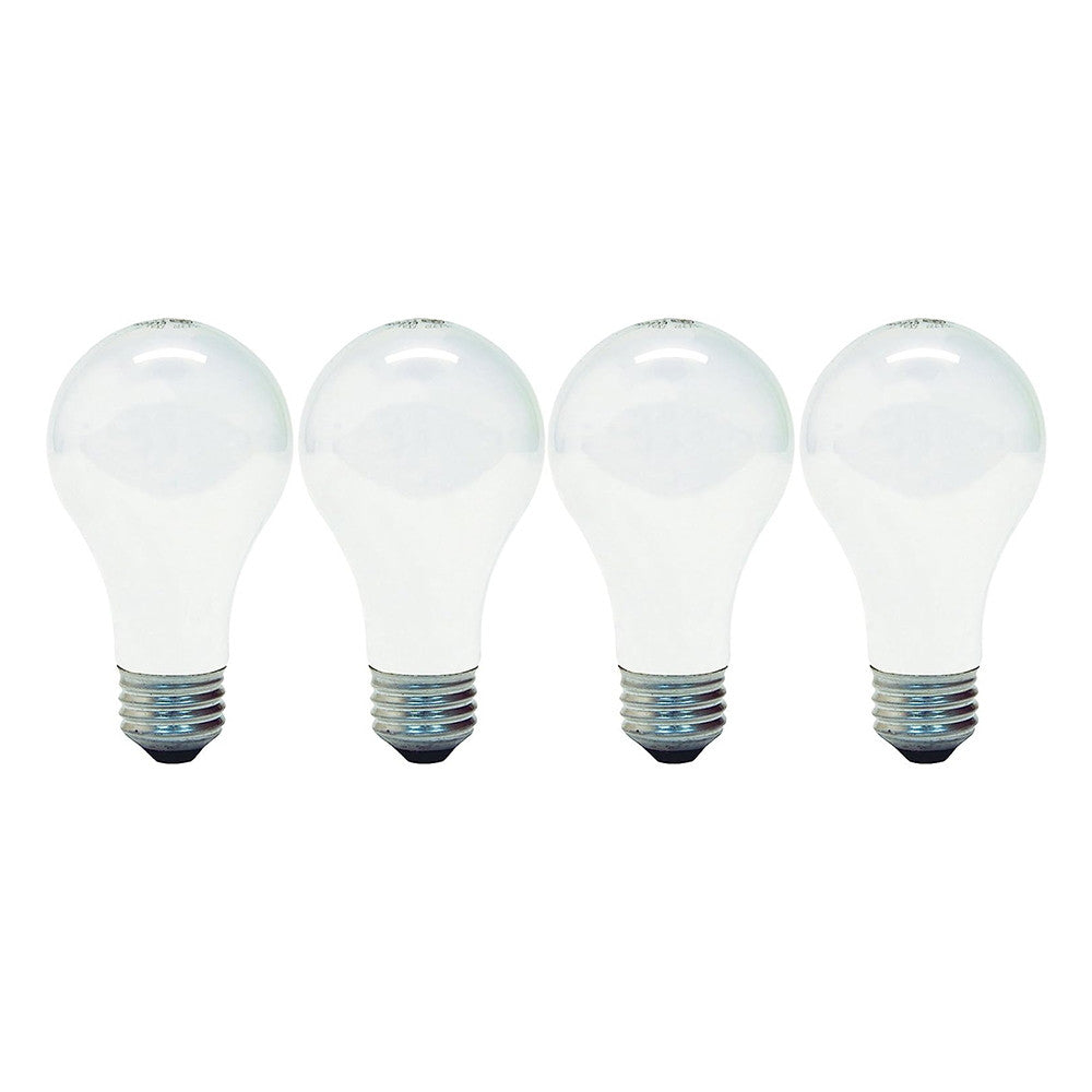 GE Lighting A19 Halogen Light Bulb, 43-Watt, Dimmable, Soft White Finish, Medium Base, 4 Ea